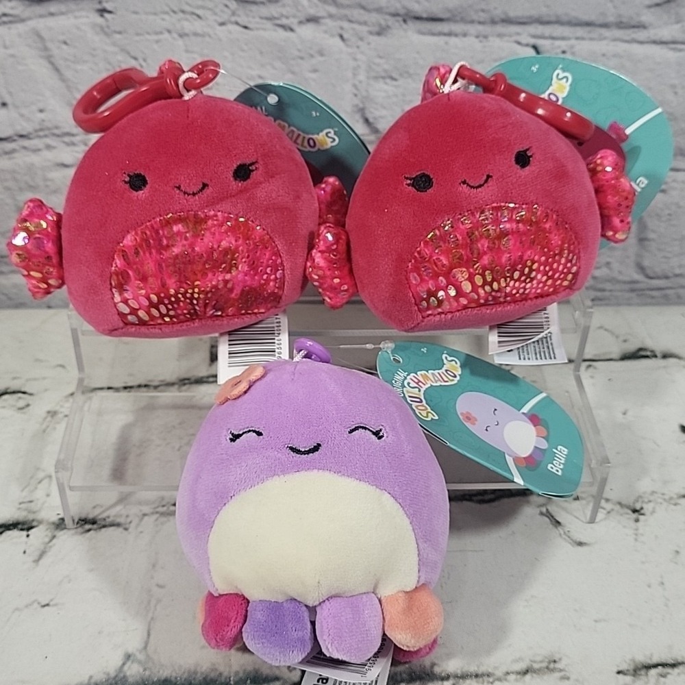 Squishmallow Backpack Clip Mini Plush Lot Of 3 Beula Twin Barella New
